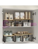 Двоен кухненски рафт бамбуков